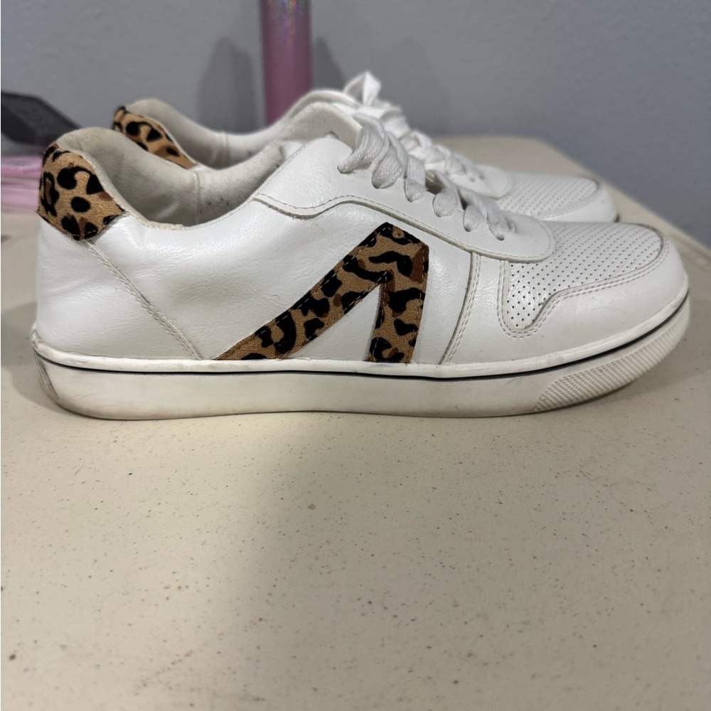 MIA White Sneakers with Leopard Printโ Detail โ Size 8.5M